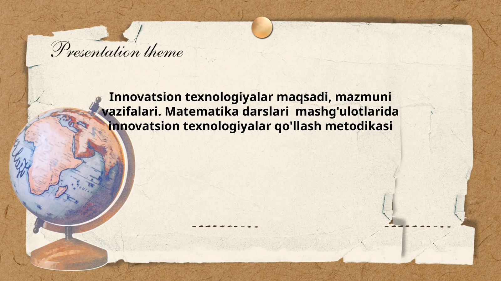 Innovatsion texnologiyalar maqsadi, mazmuni vazifalari. Matematika darslari mashg'ulotlarida innovatsion texnologiyalar qo'llash metodikasi