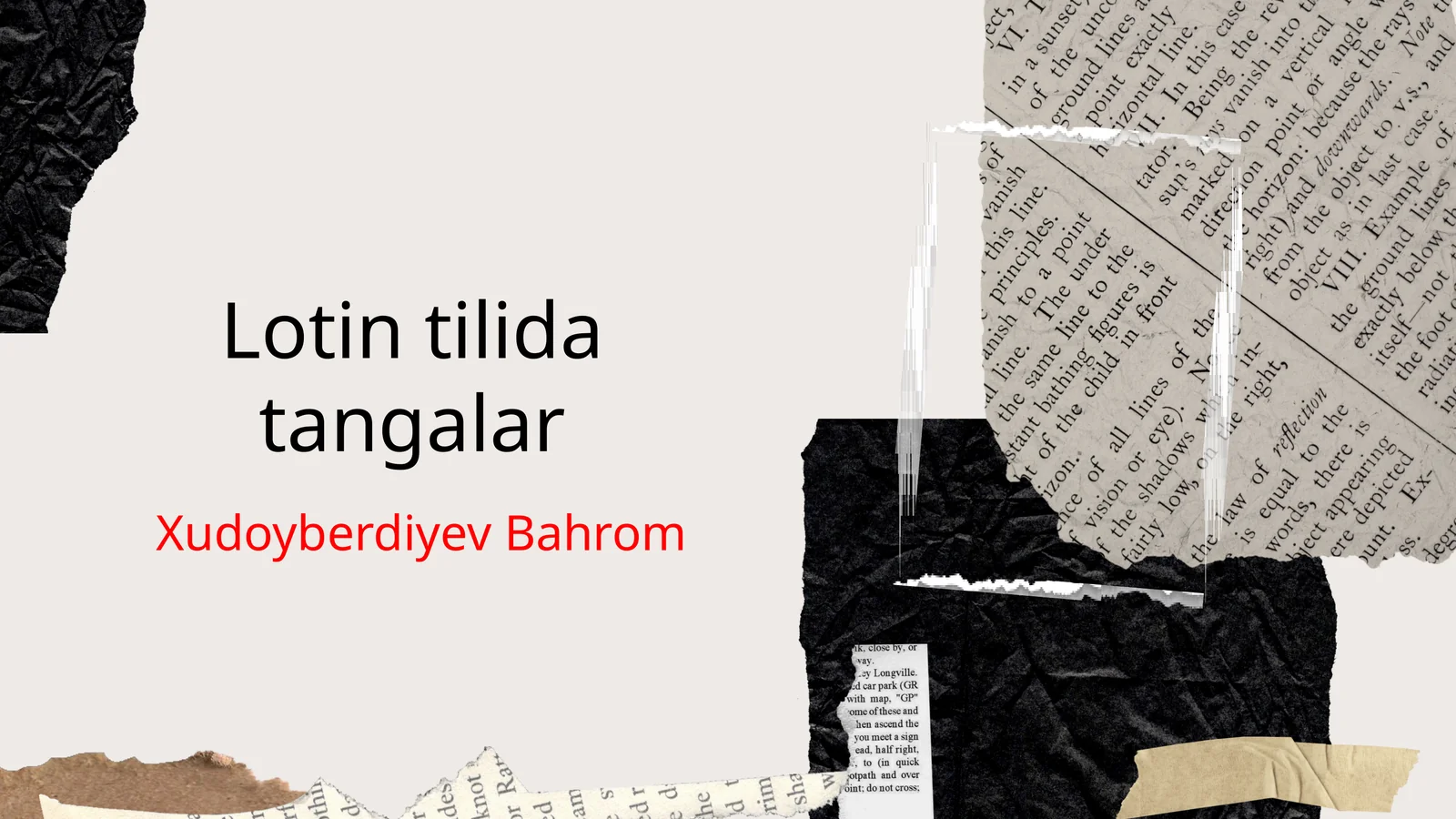 Lotin tilida tangalar