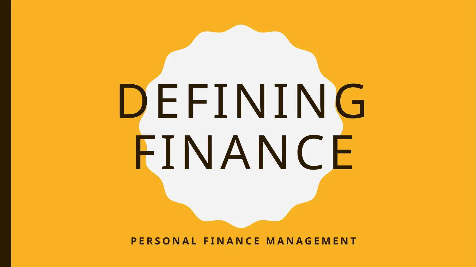 Defining Finance