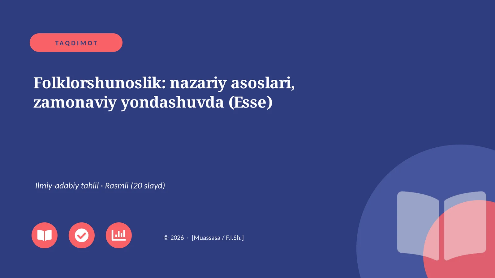 Folklorshunoslik: nazariy asoslari, zamonaviy yondashuvda (Esse)