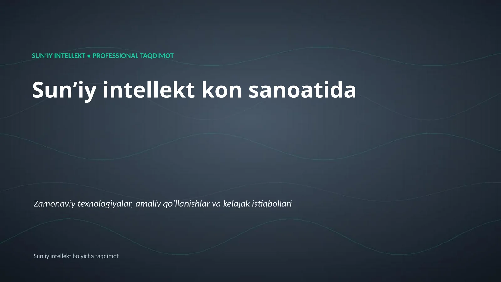 Sunʼiy intellekt • Professional Taqdimot