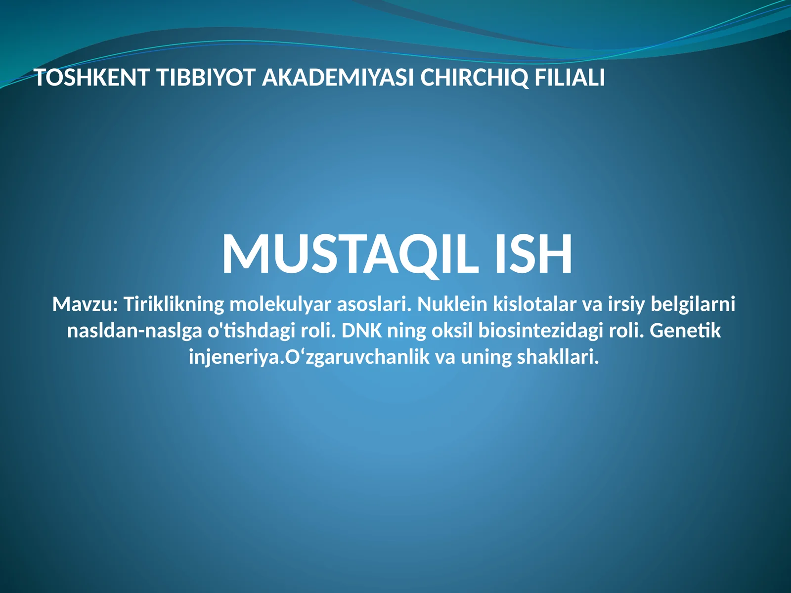 Tiriklikning molekulyar asoslari