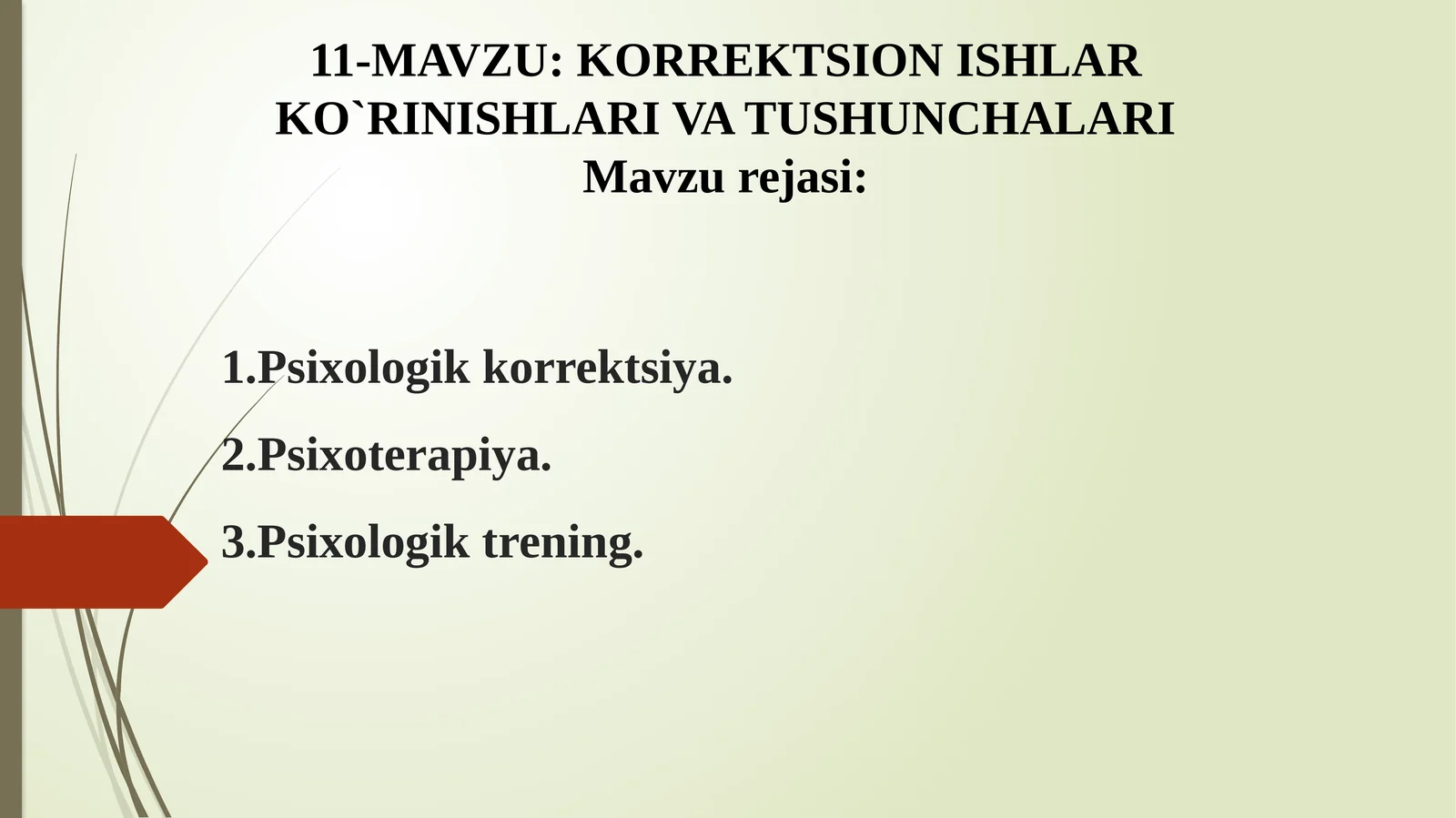 KORREKTSION ISHLAR KO`RINISHLARI VA TUSHUNCHALARI