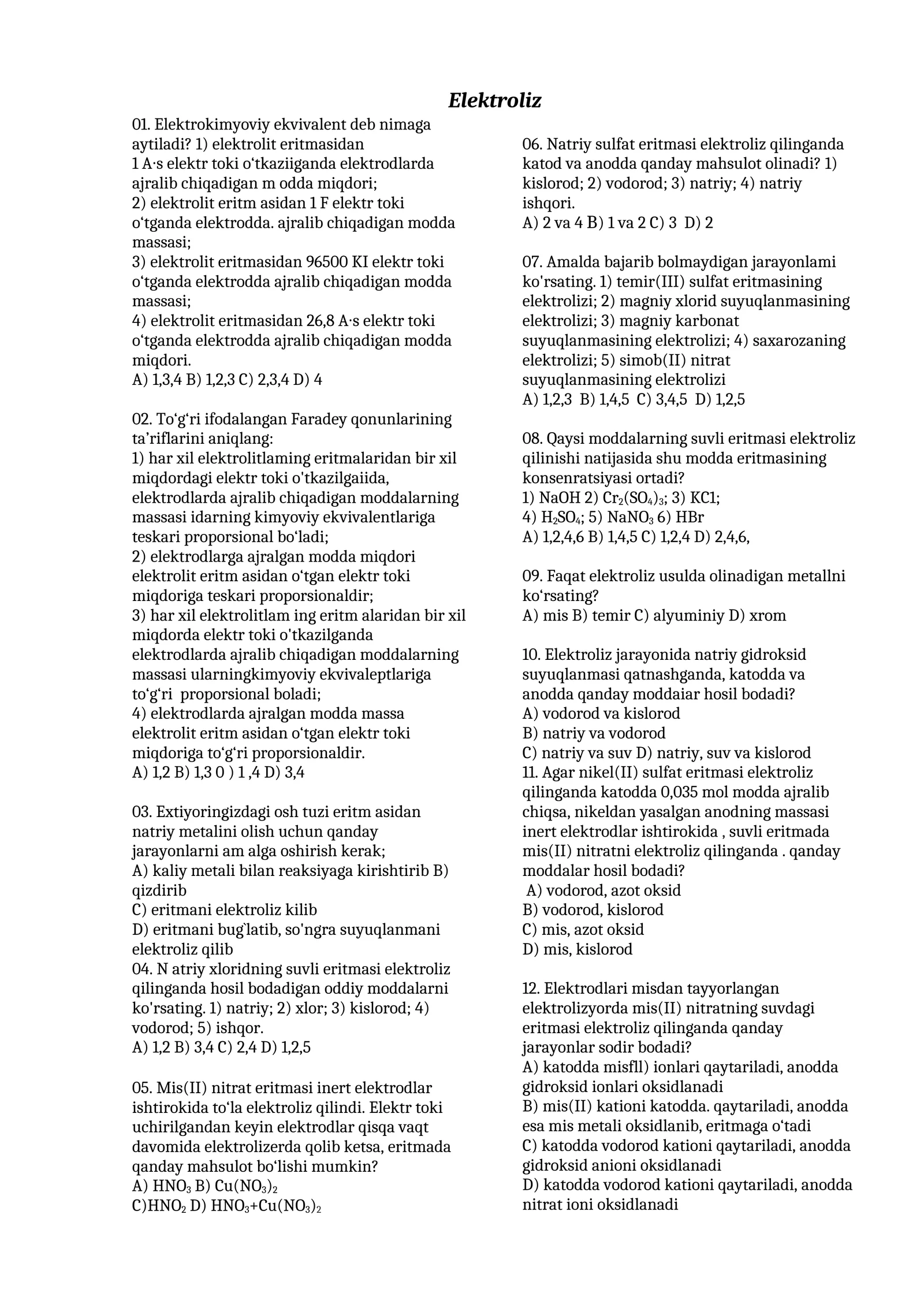 Elektroliz