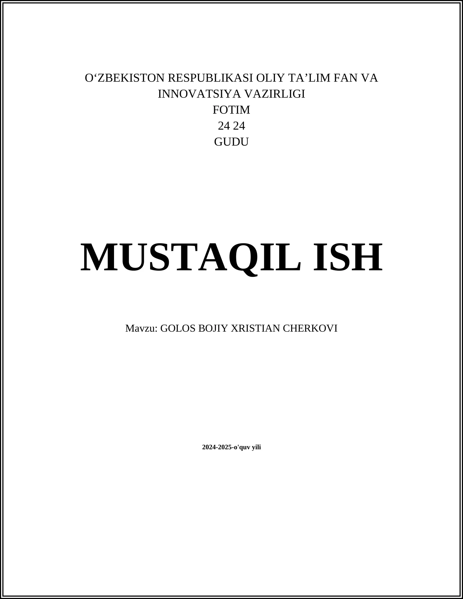 GOLOS BOJIY XRISTIAN CHERKOVI