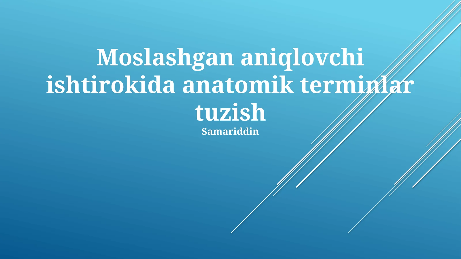 Anatomik terminlar tuzish