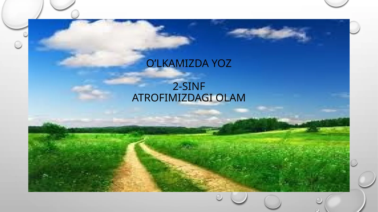 O’lkamizda yoz2-sinfatrofimizdagi olam