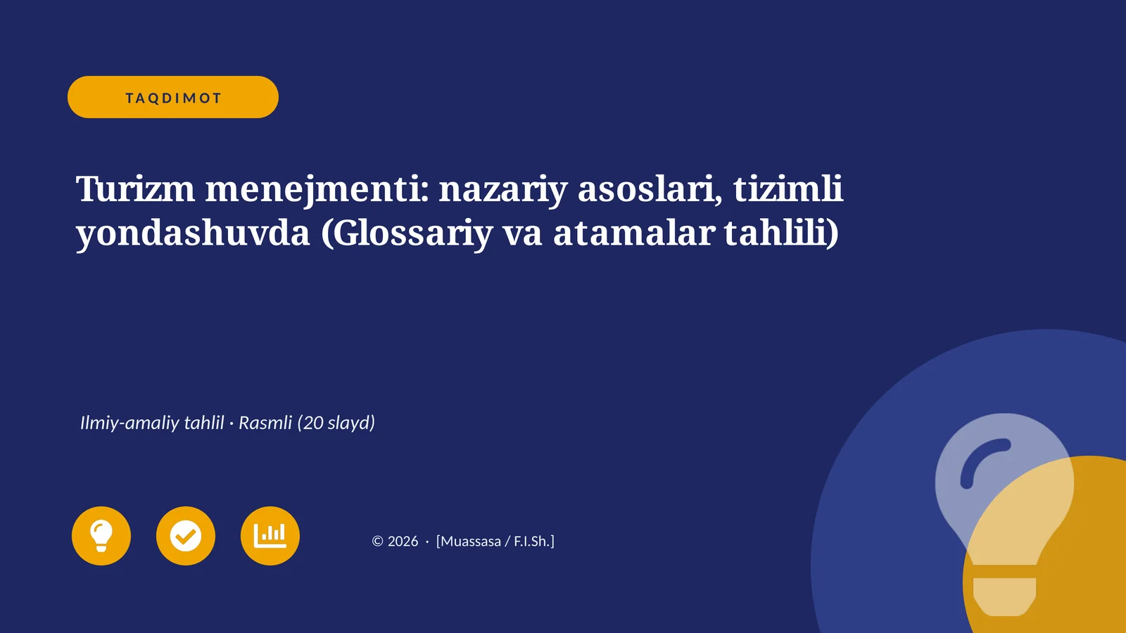 Turizm menejmenti: nazariy asoslari, tizimli yondashuvda (Glossariy va atamalar tahlili)