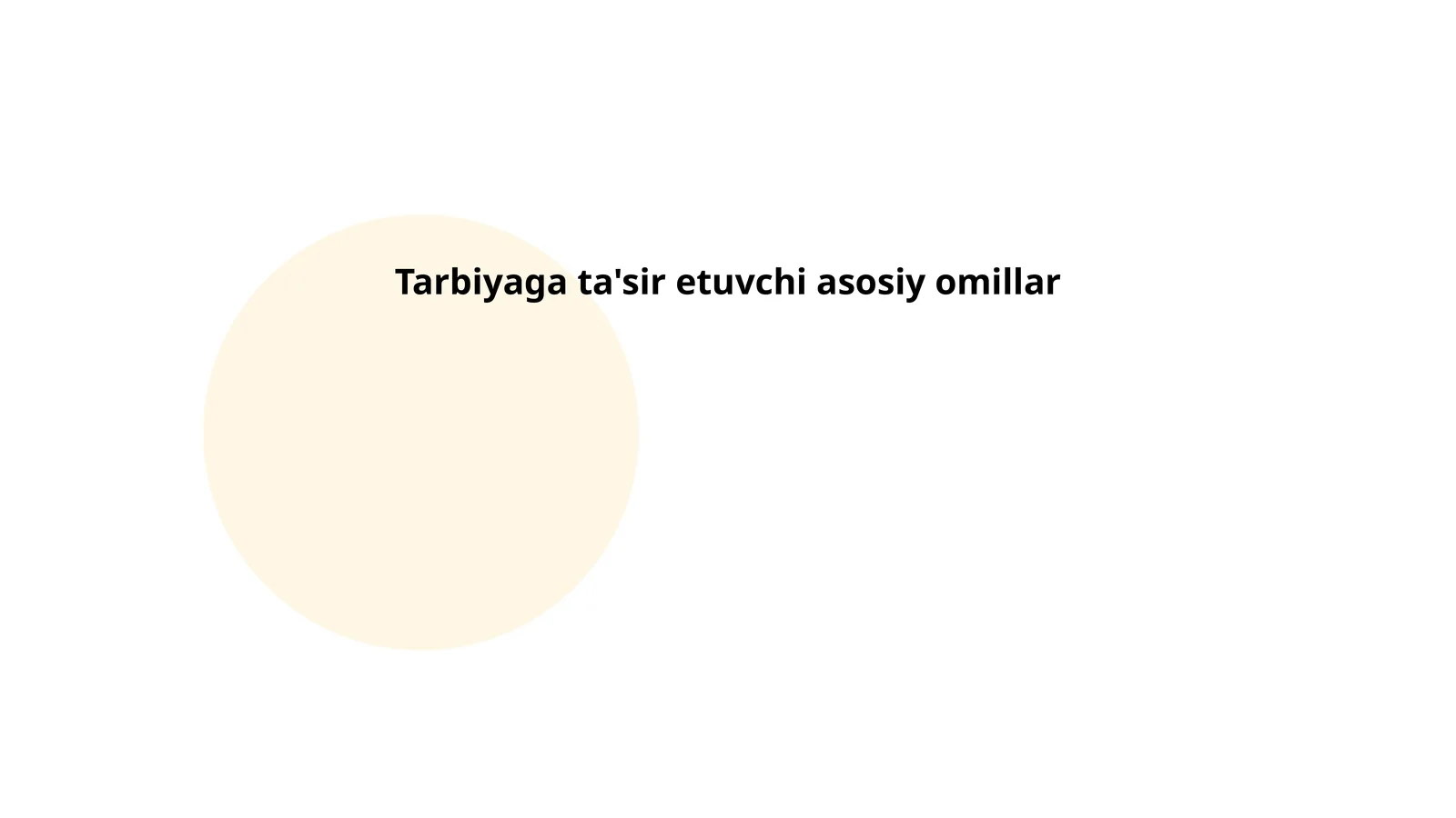 Tarbiyaga ta'sir etuvchi asosiy omillar