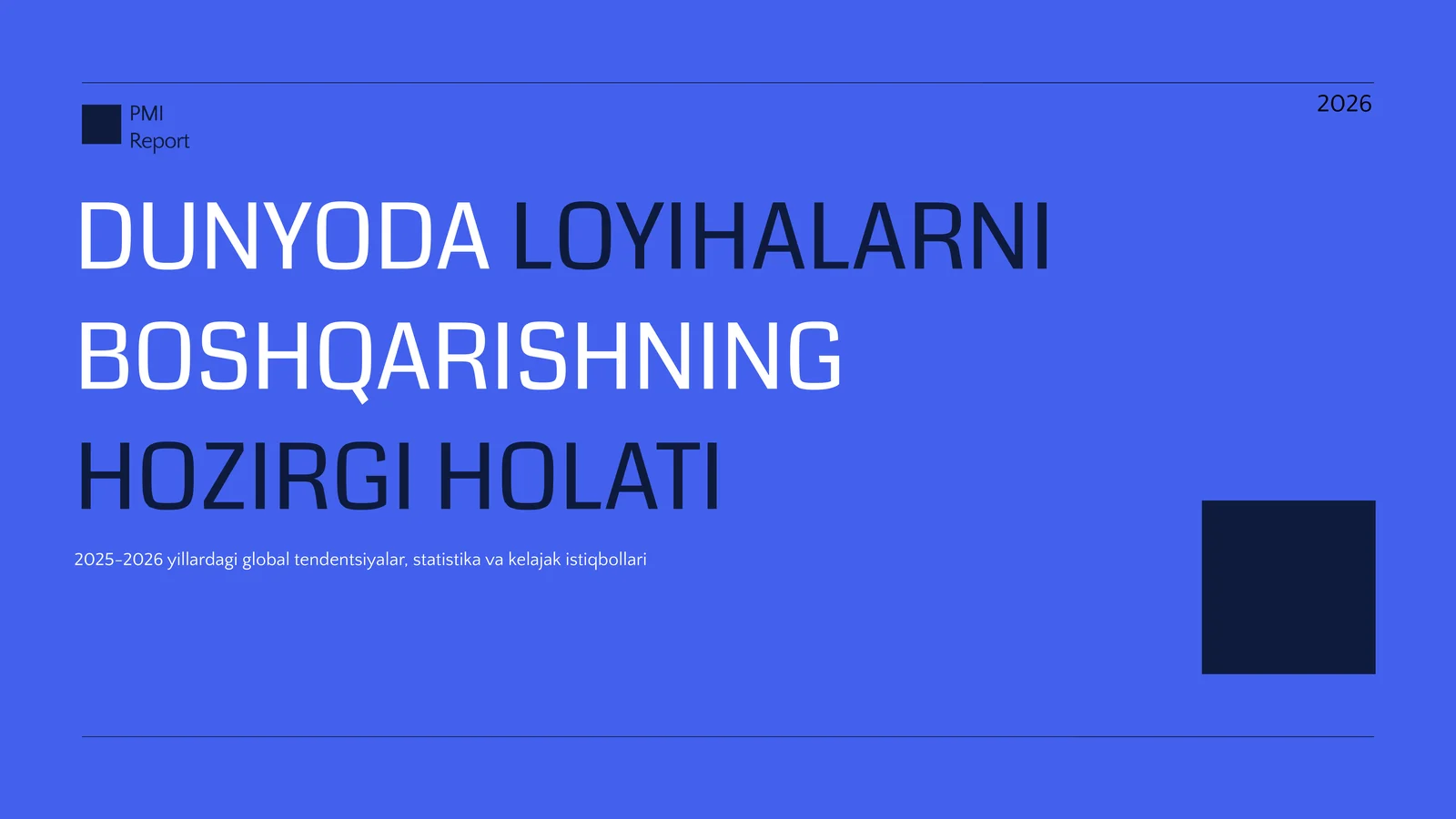 DUNYODALOYIHALARNI BOSHQARISHNING HOZIRGI HOLATI