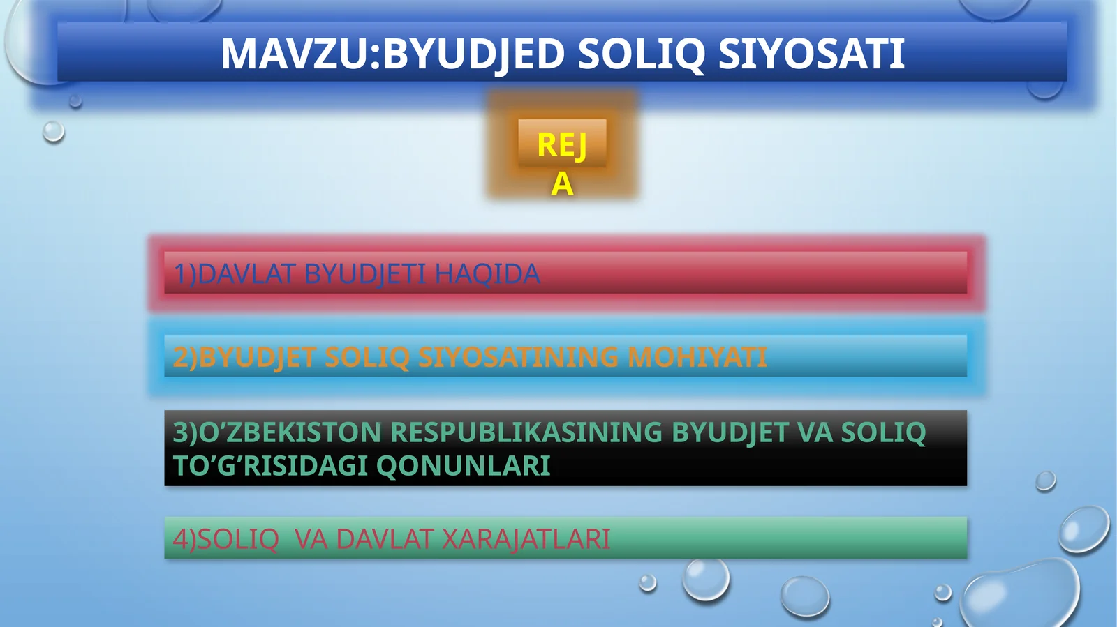 BYUDJED SOLIQ SIYOSATI