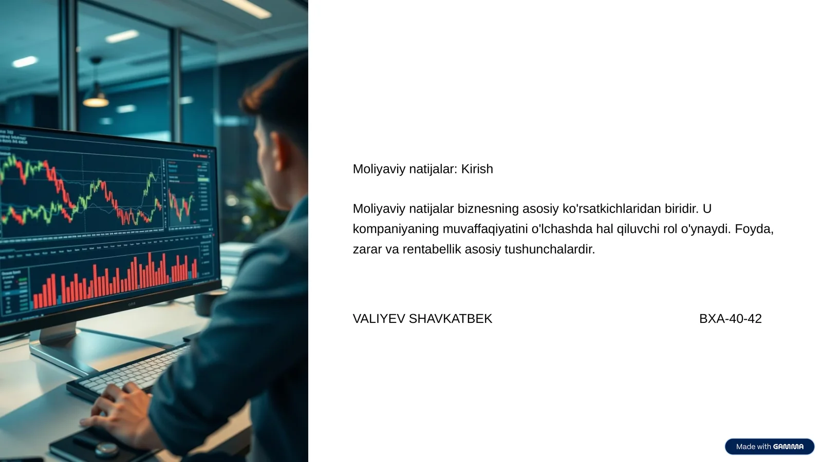 Moliyaviy natijalar: Kirish
