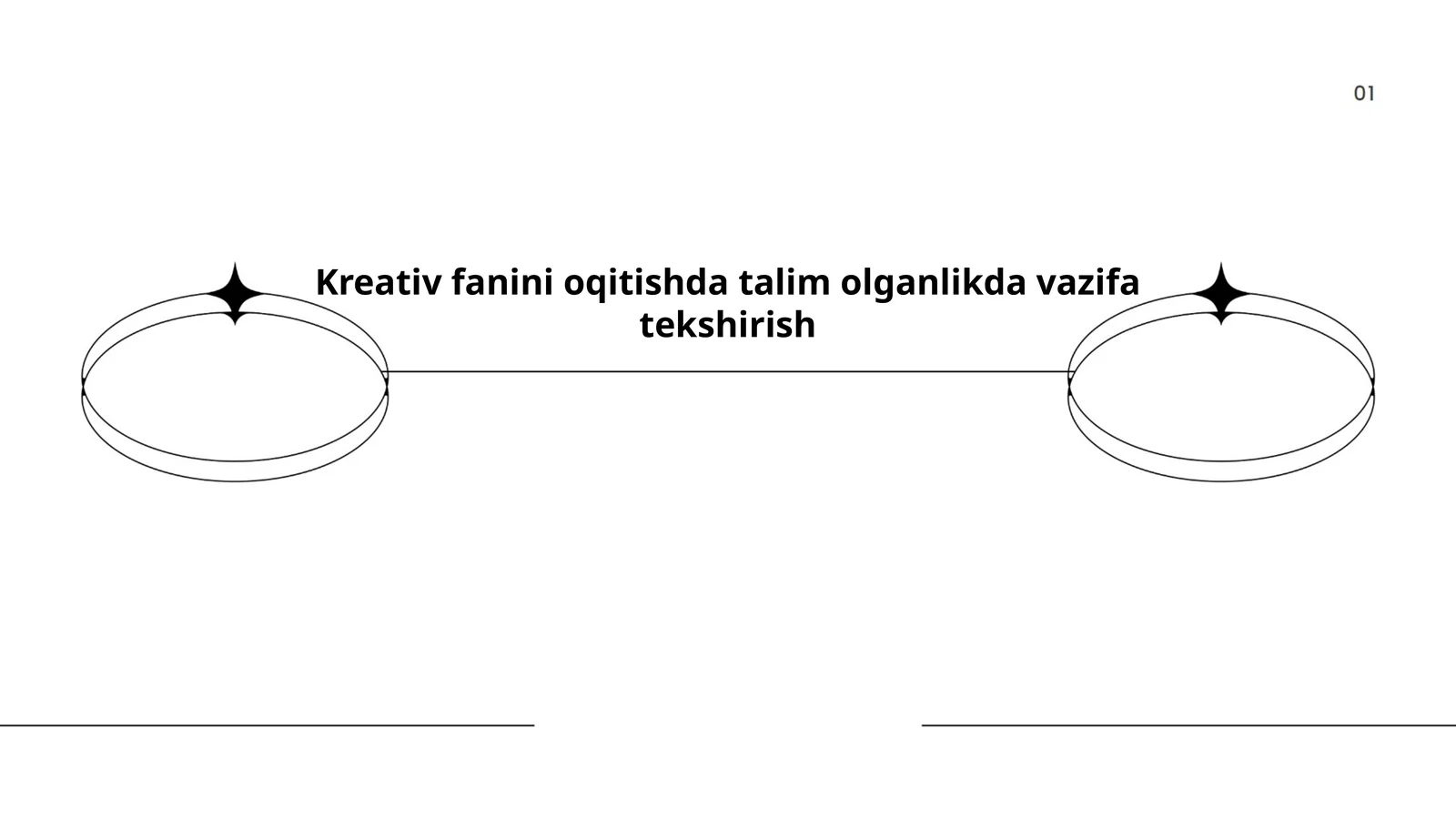 Kreativ fanini oqitishda talim olganlikda vazifa tekshirish