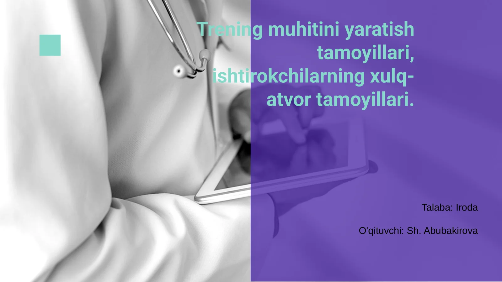 Trening Muhitini Yaratish Tamoyillari
