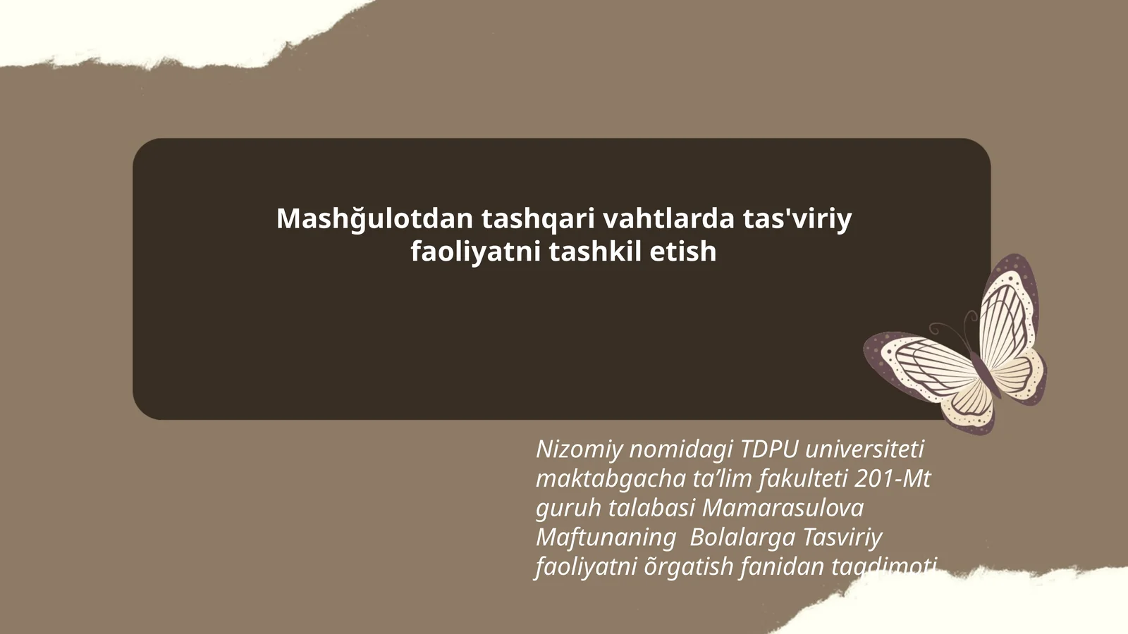 Bolalarga Tasviriy faoliyatni õrgatish