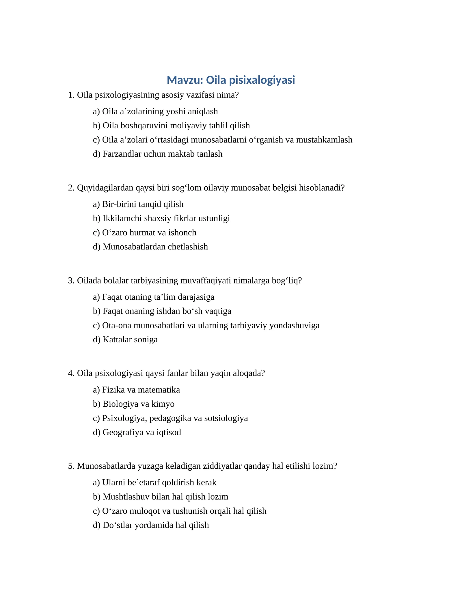 Oila psixologiyasi