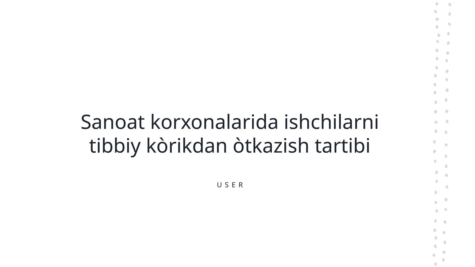 Sanoat korxonalarida ishchilarni tibbiy kòrikdan òtkazish tartibi