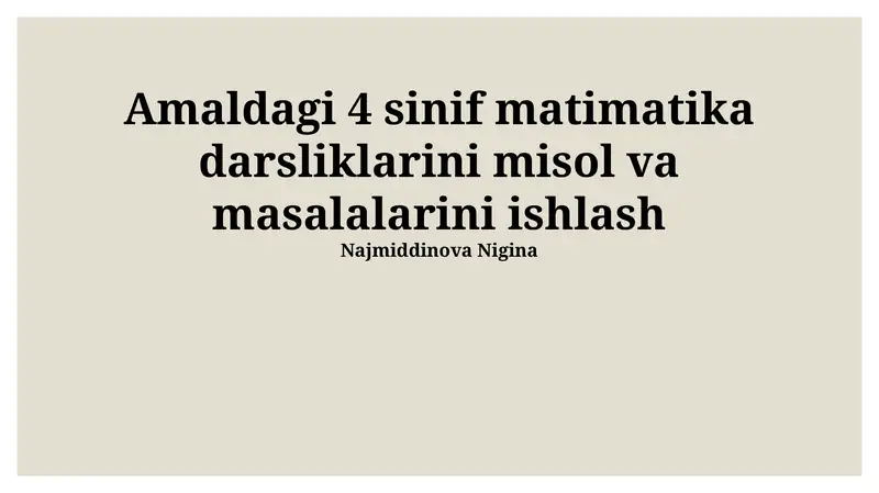 4-sinf matematika darsliklari