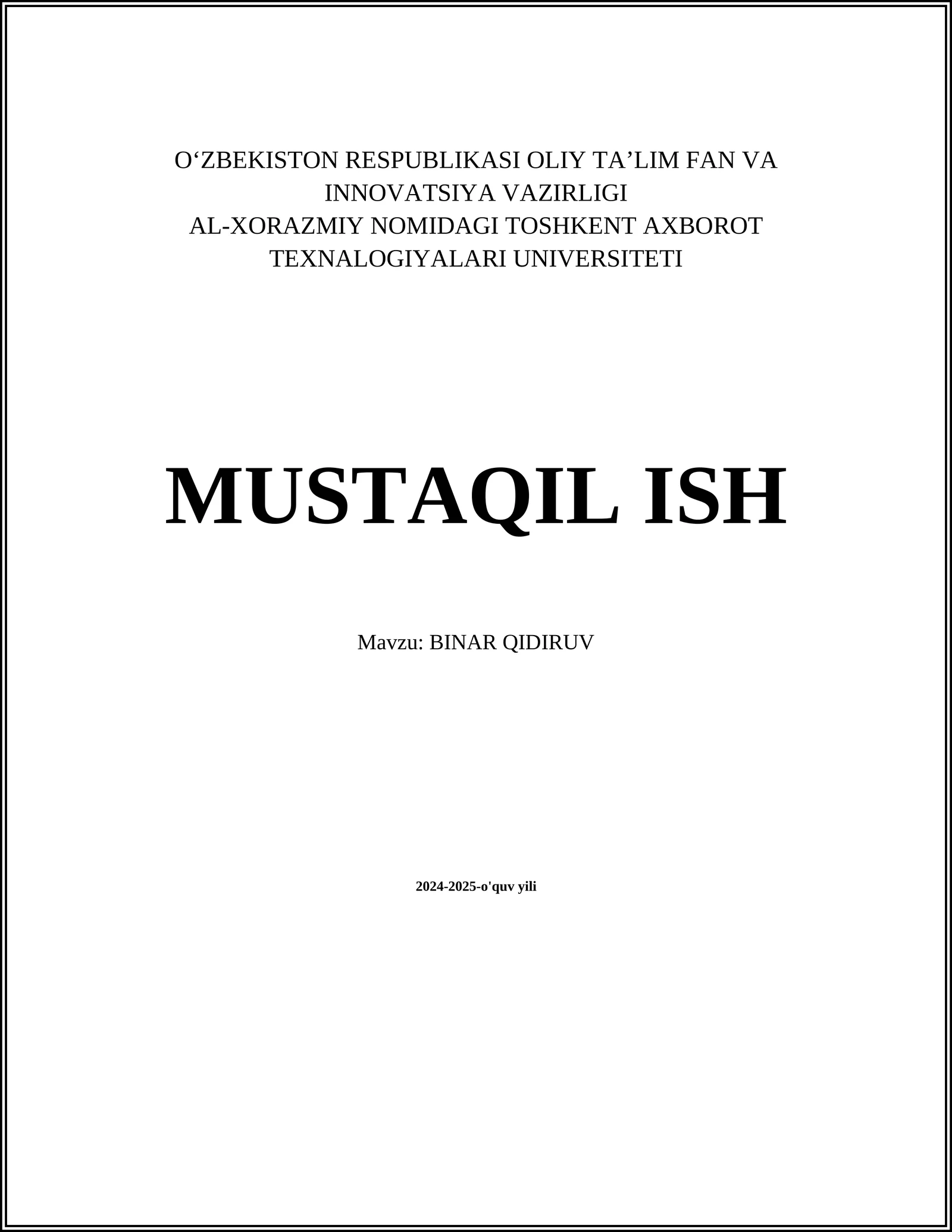 BINAR QIDIRUV