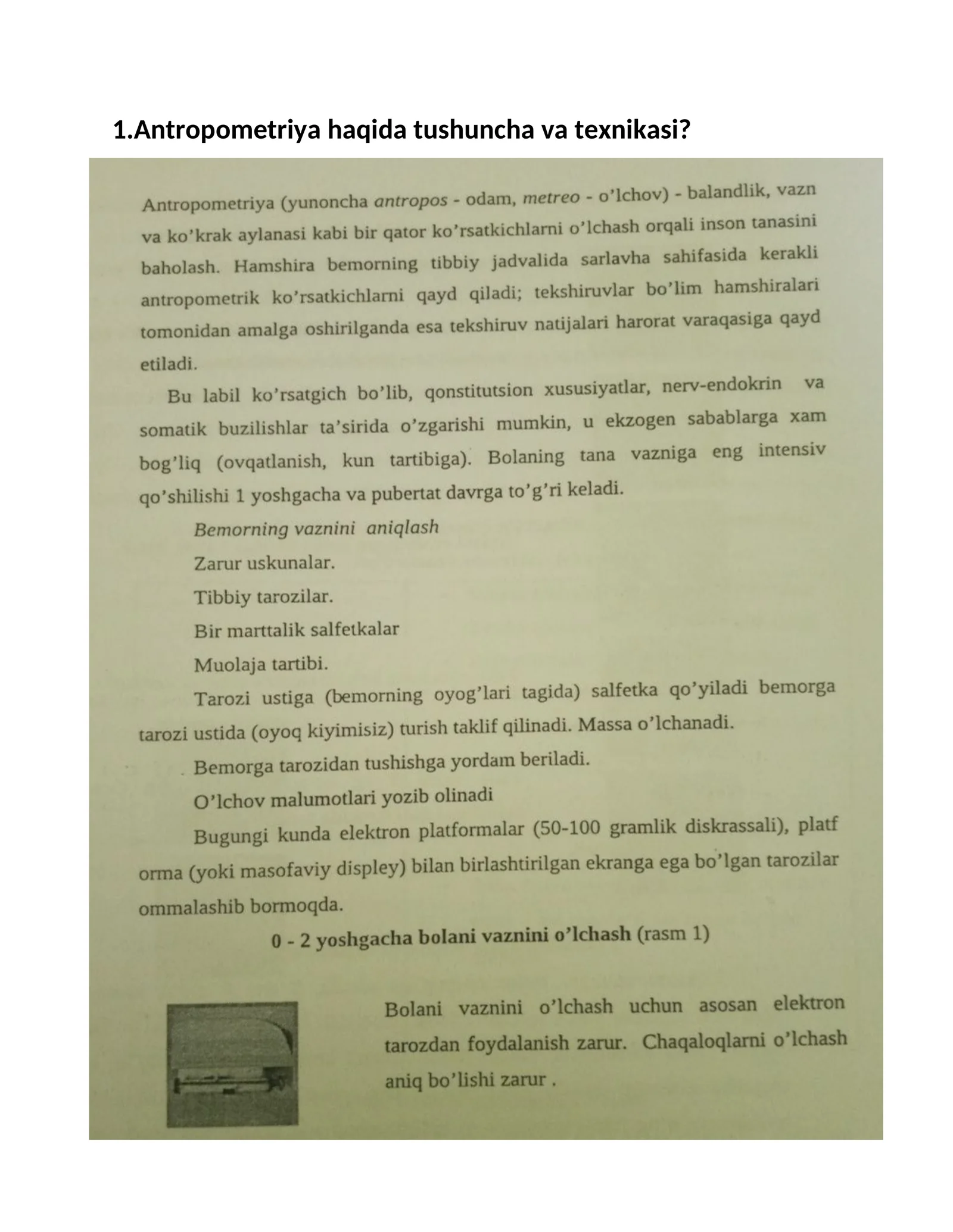 Antropometriya haqida tushuncha va texnikasi