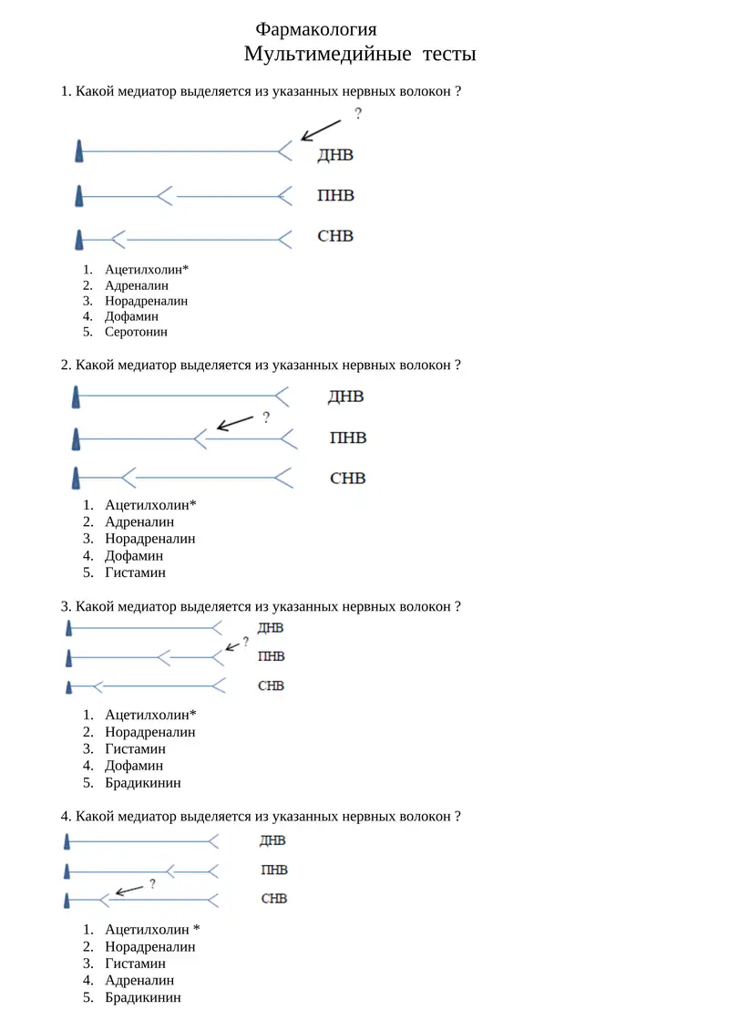Фармакология. Мультимедийные тесты