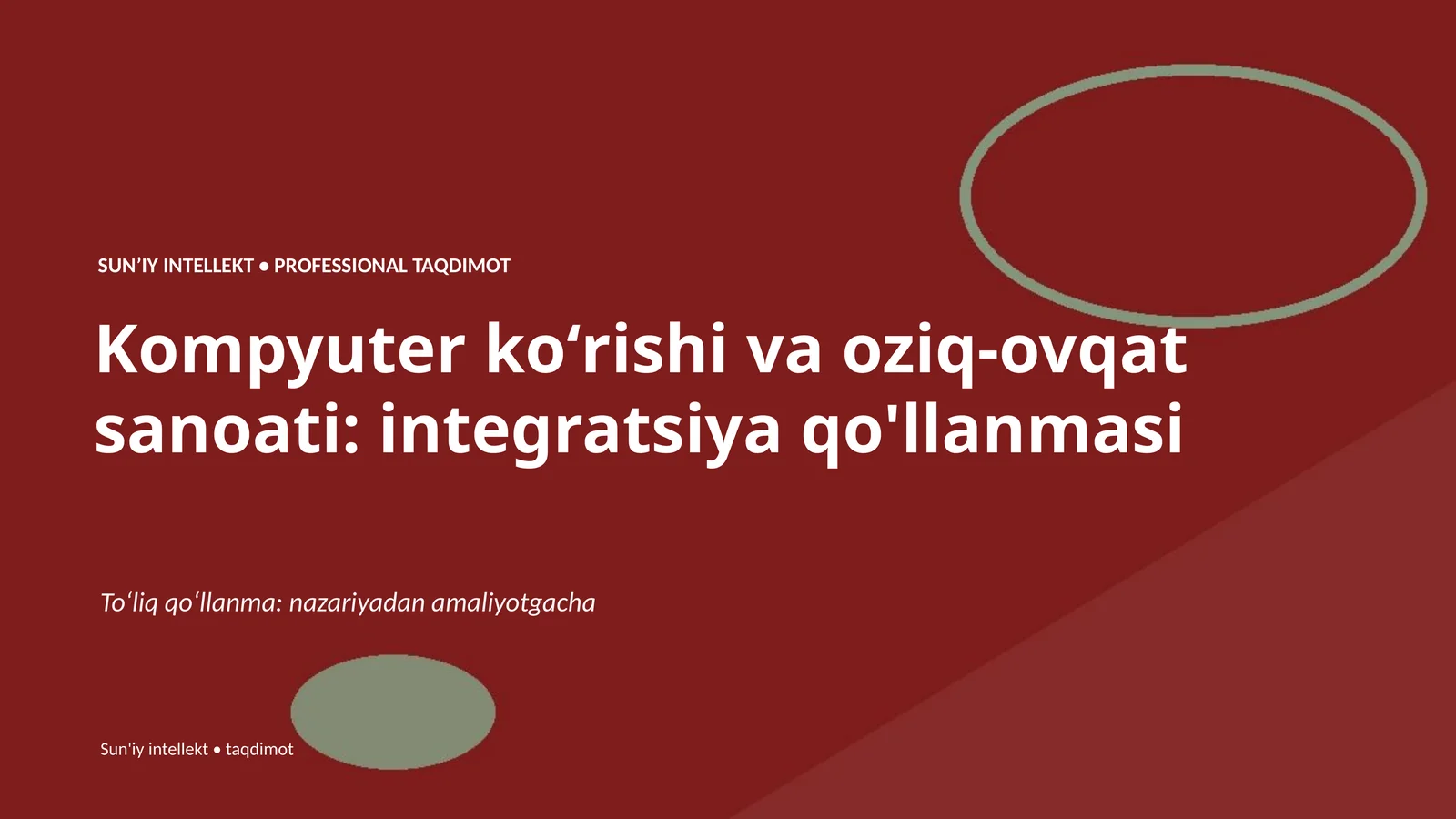 Kompyuter koʻrishi va oziq-ovqat sanoati: integratsiya qo'llanmasi