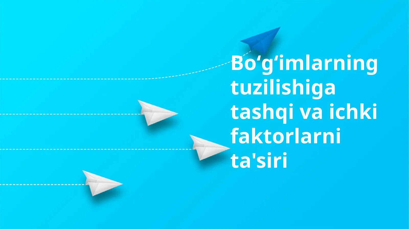 Boʻgʻimlarning tuzilishiga tashqi va ichki faktorlarni ta'siri