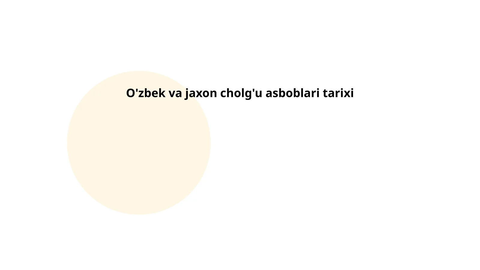 O'zbek va jaxon cholg'u asboblari tarixi