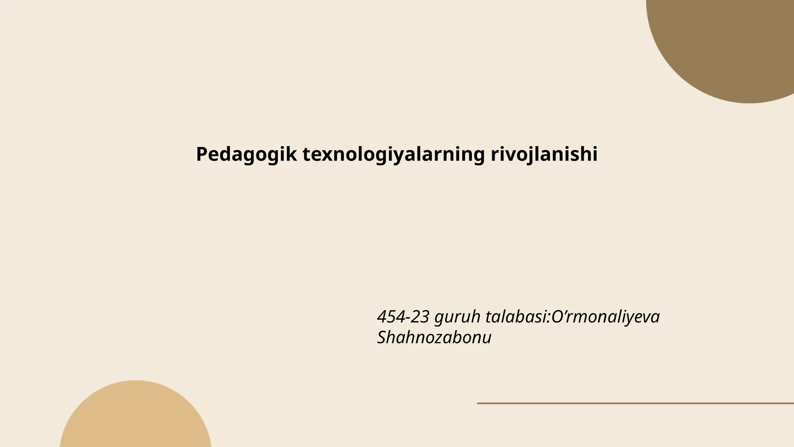 Pedagogik texnologiyalarning rivojlanishi