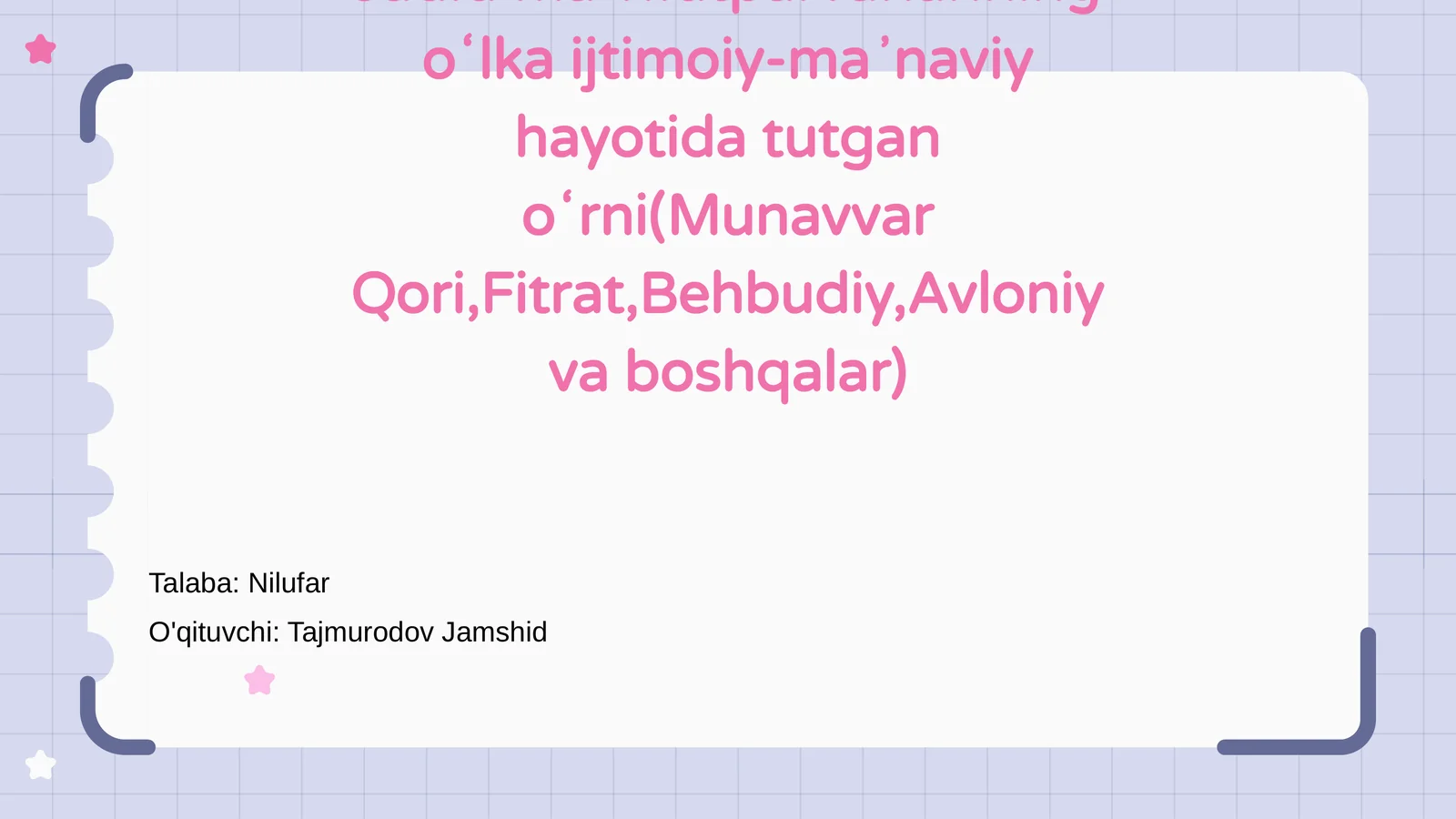 Jadid maʼrifatparvarlari va ularning asosiy maqsadlari