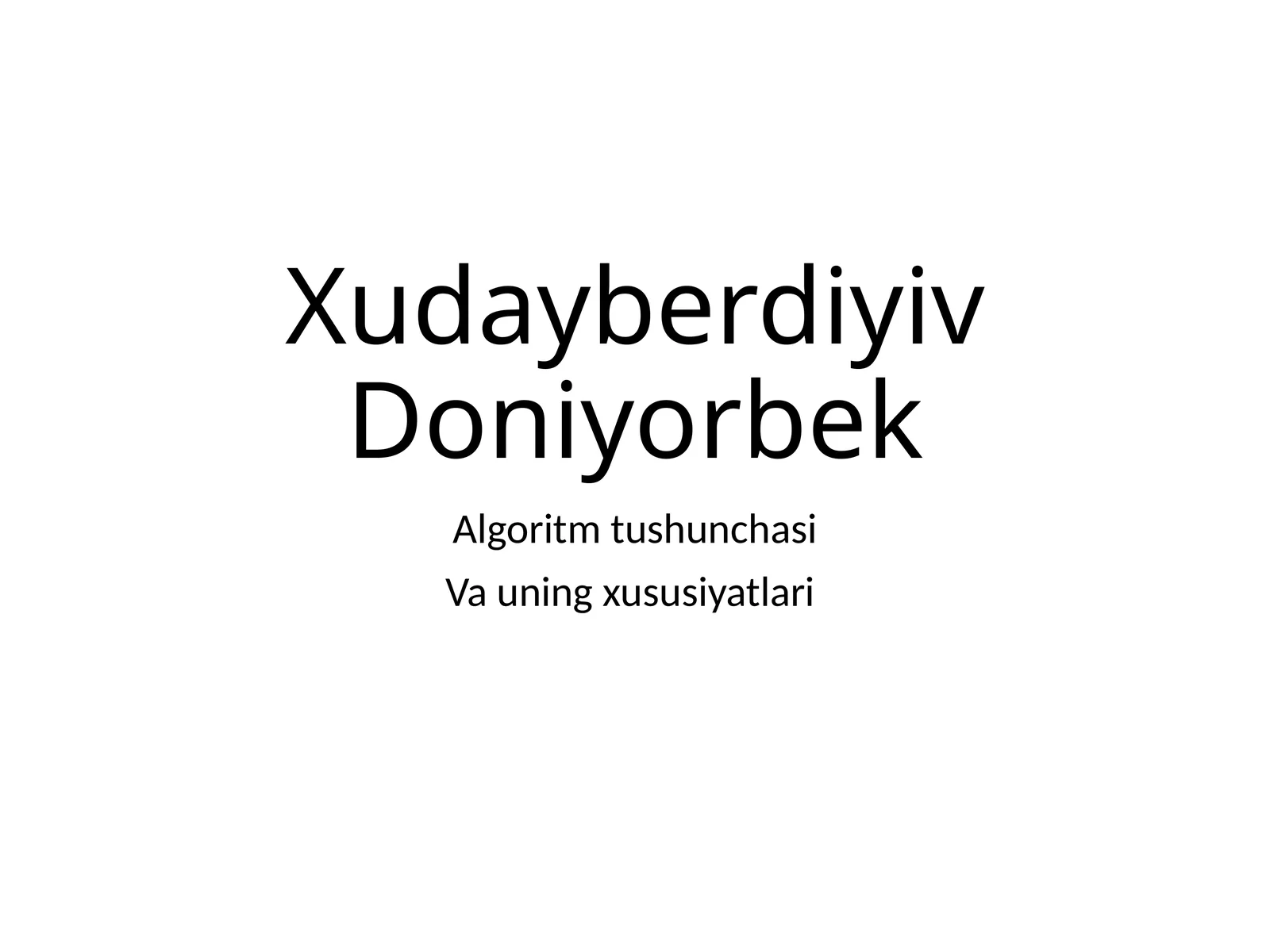 Algoritm tushunchasi