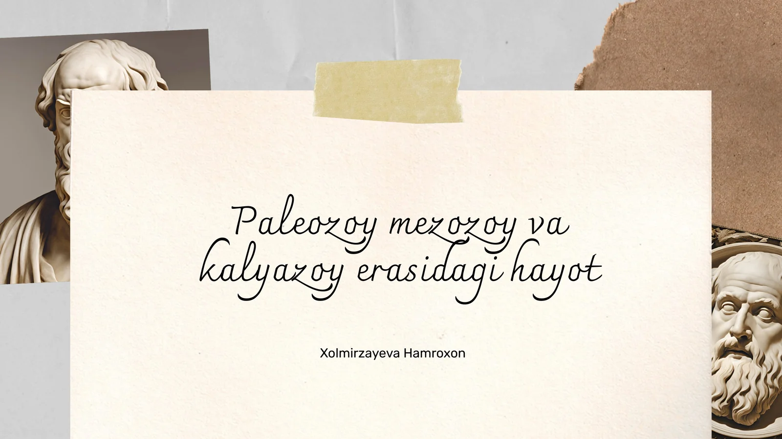 Paleozoy mezozoy va kalyazoy erasidagi hayot