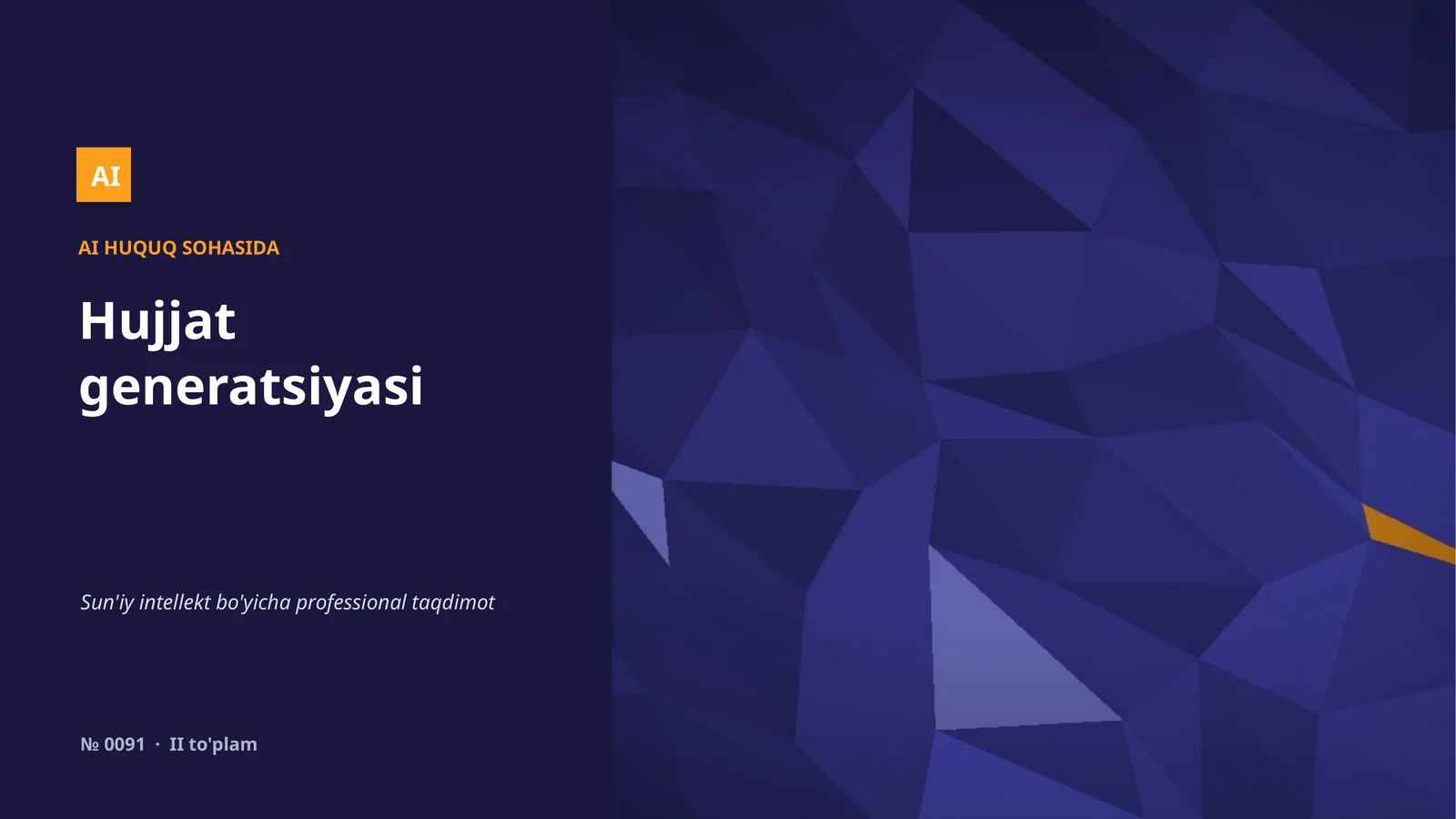 Hujjat generatsiyasi AI huquq sohasida