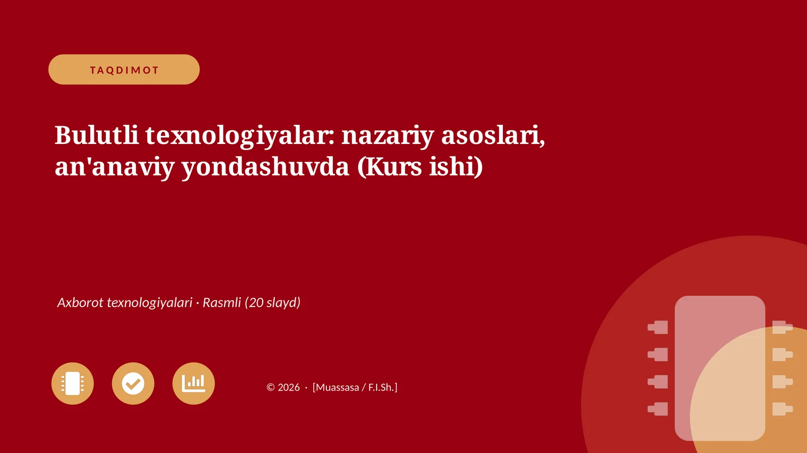 Bulutli texnologiyalar: nazariy asoslari, an'anaviy yondashuvda (Kurs ishi)