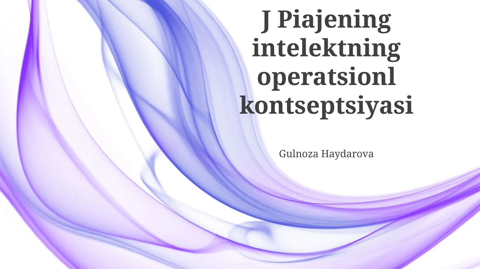 J Piajening intelektning operatsionl kontseptsiyasi