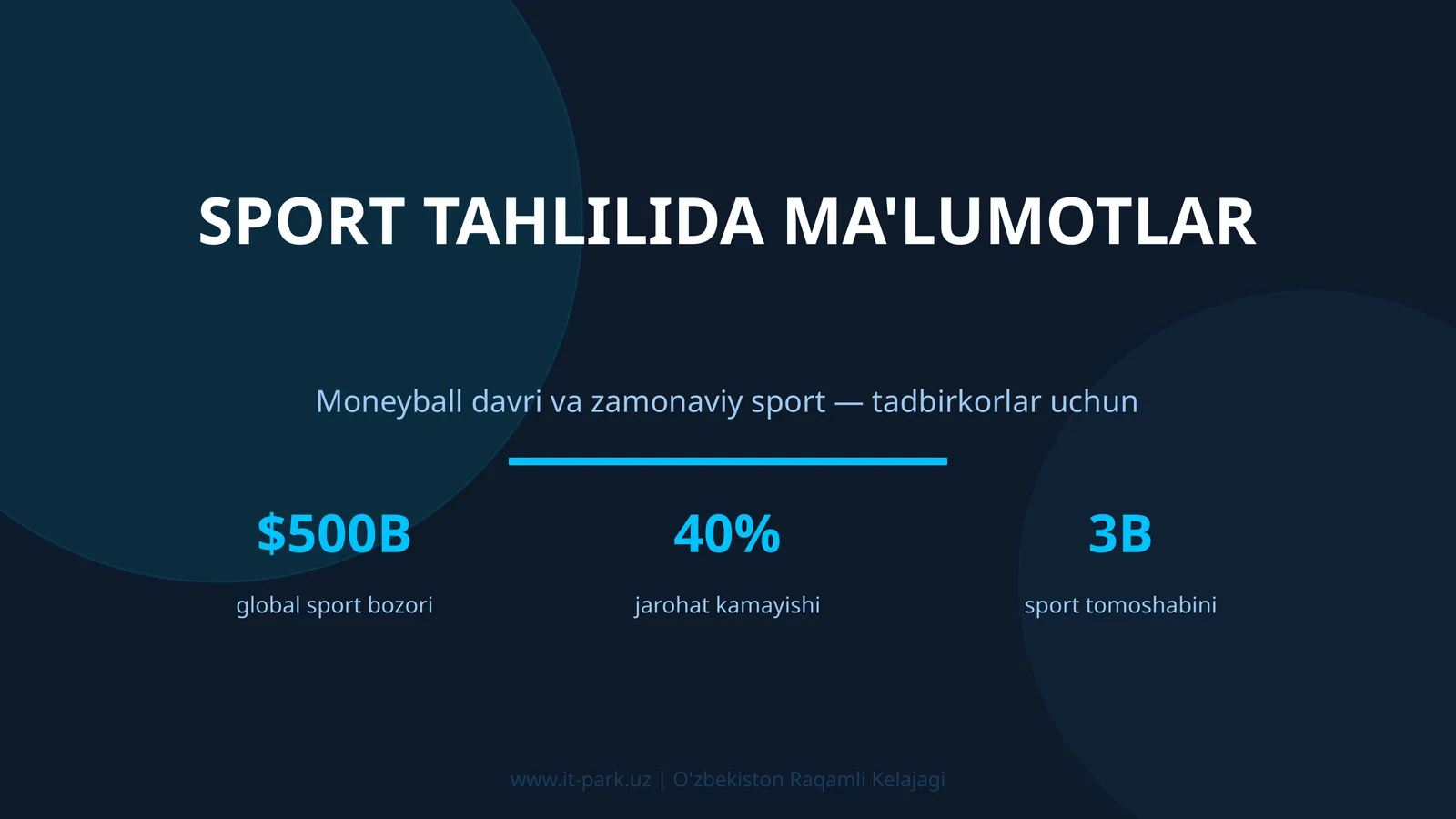 SPORT TAHLILIDA MA'LUMOTLAR