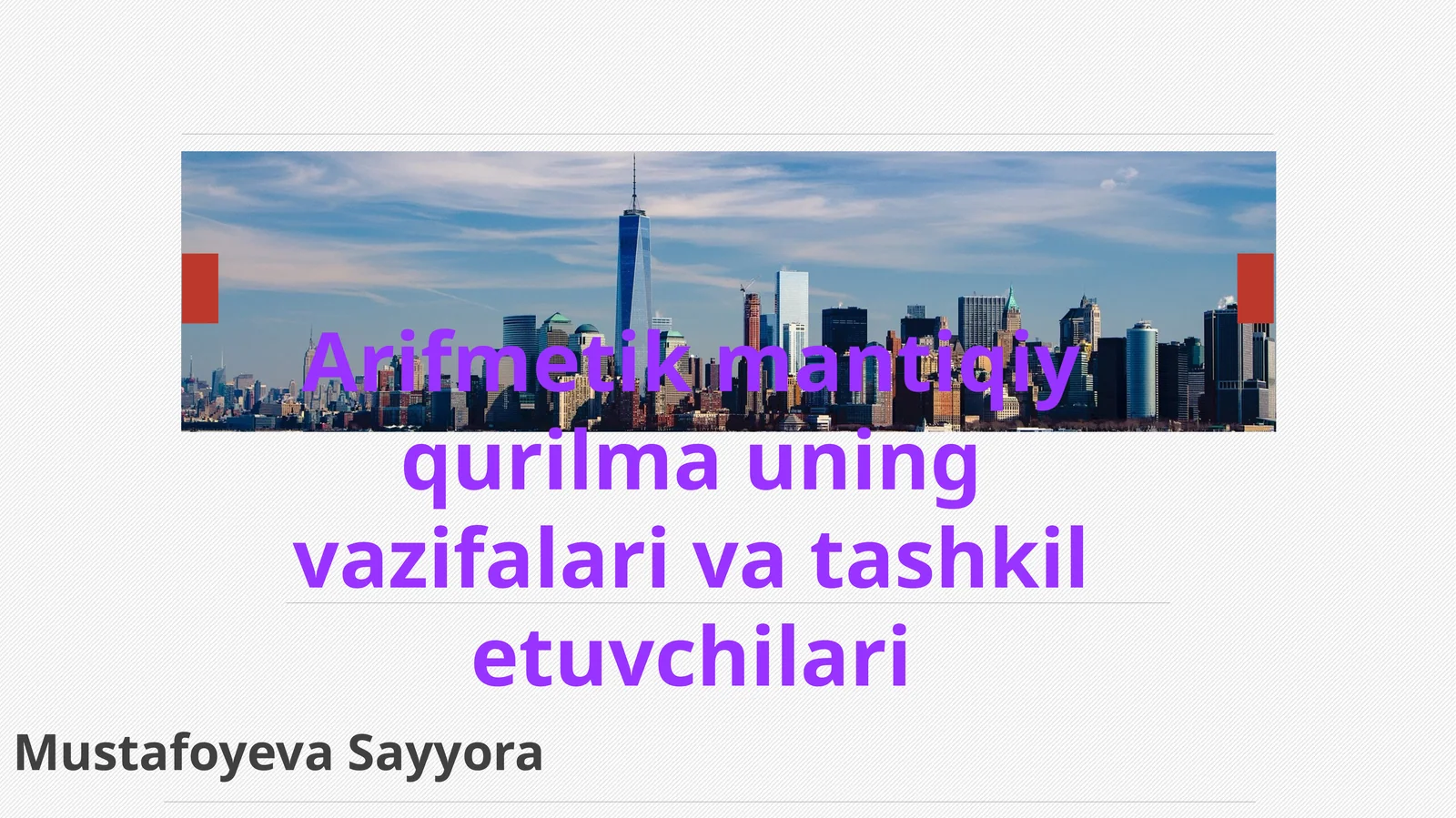 Arifmetik mantiqiy qurilma uning vazifalariva tashkil etuvchilari