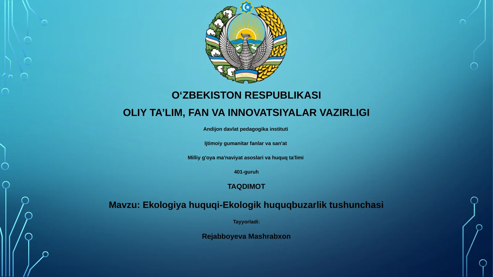 Ekologiya huquqi-Ekologik huquqbuzarlik tushunchasi