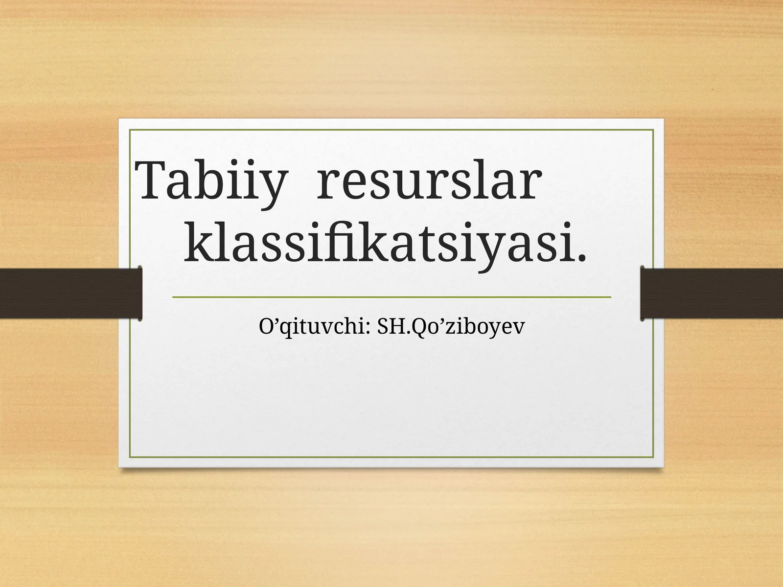 Tabiiy resurslarklassifikatsiyasi