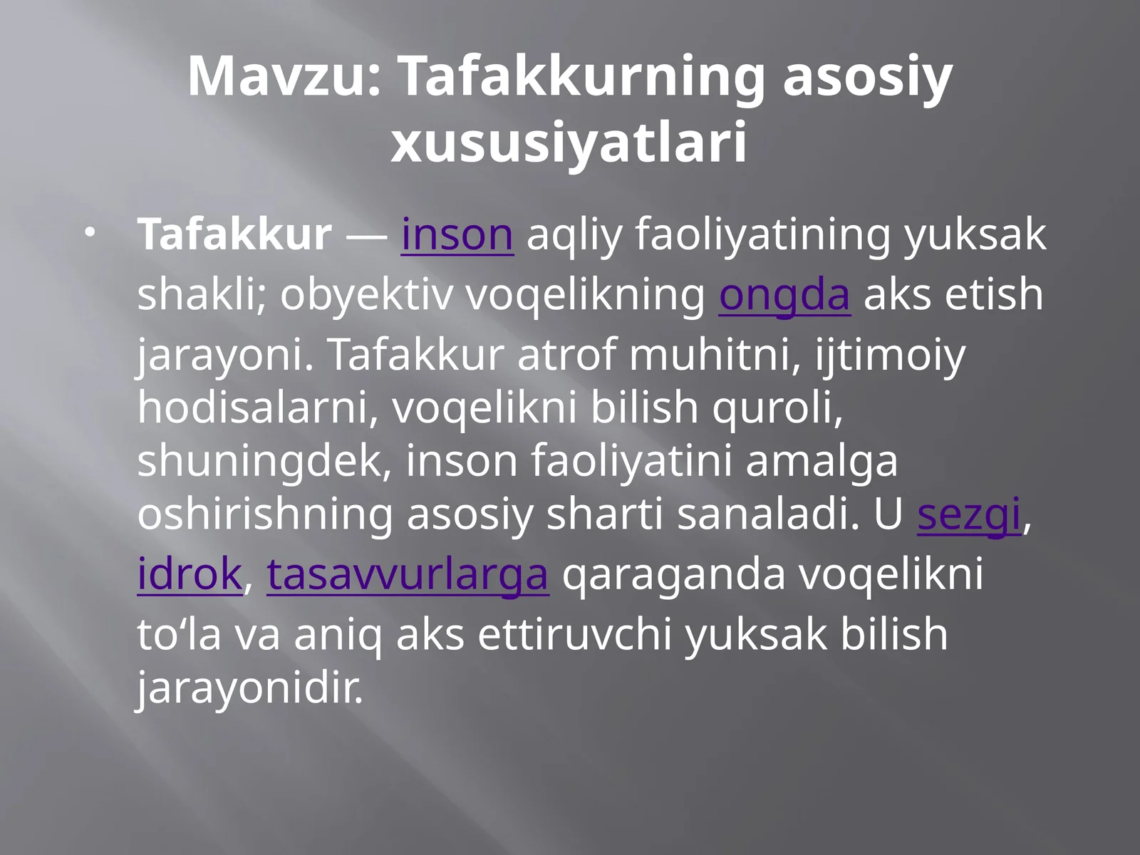 Tafakkurningasosiyxususiyatlari