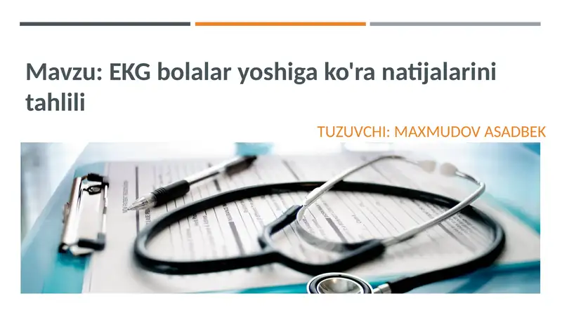 EKG bolalar yoshiga ko'ra natijalarini tahlili