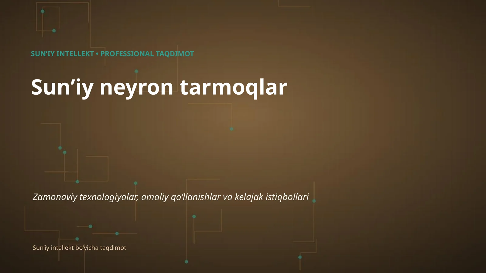 Sunʼiy Intellect - Professional Taqdimot