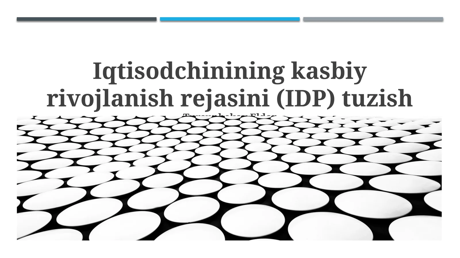 Iqtisodchinining kasbiy rivojlanish rejasini (IDP) tuzish