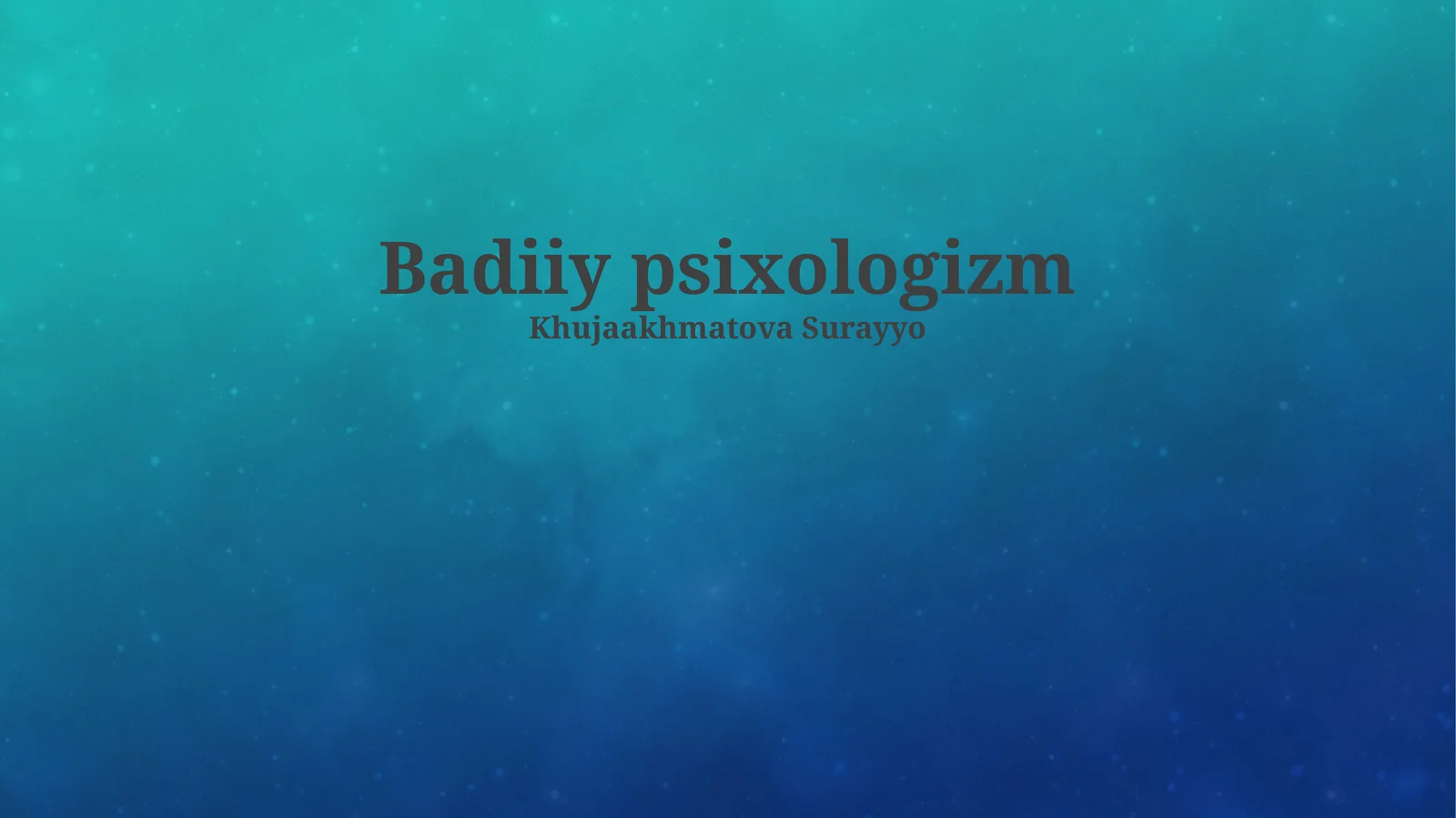Badiiy psixologizm
