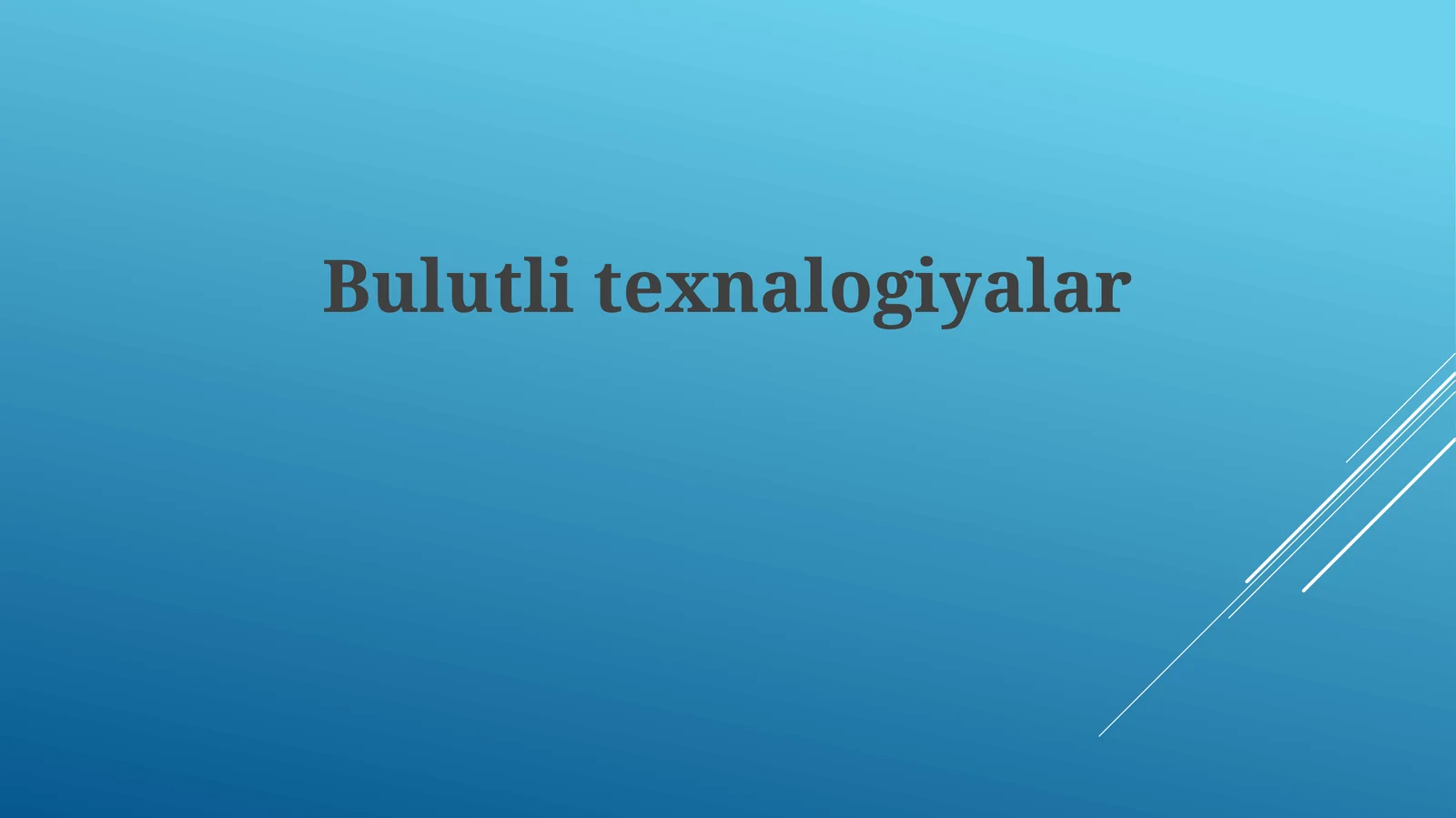 Bulutlitexnalogiyalar