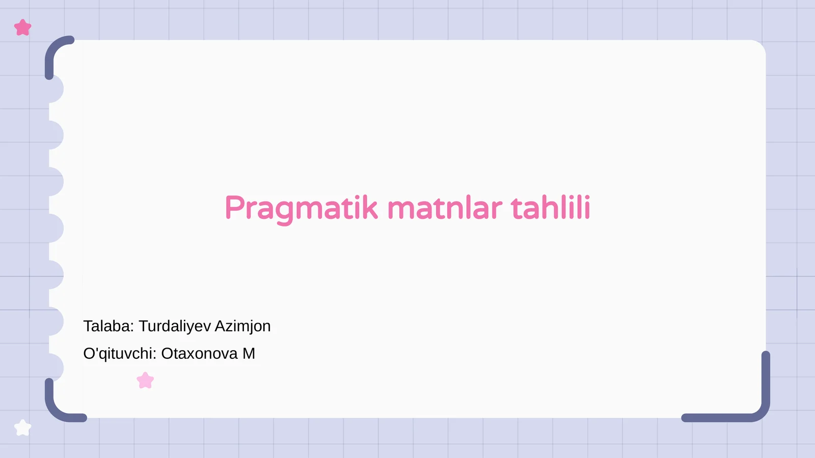 Pragmatik matnlar tahlili