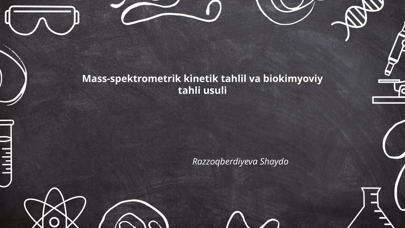 Mass-spektrometrik kinetik tahlil va biokimyoviy tahli usuli