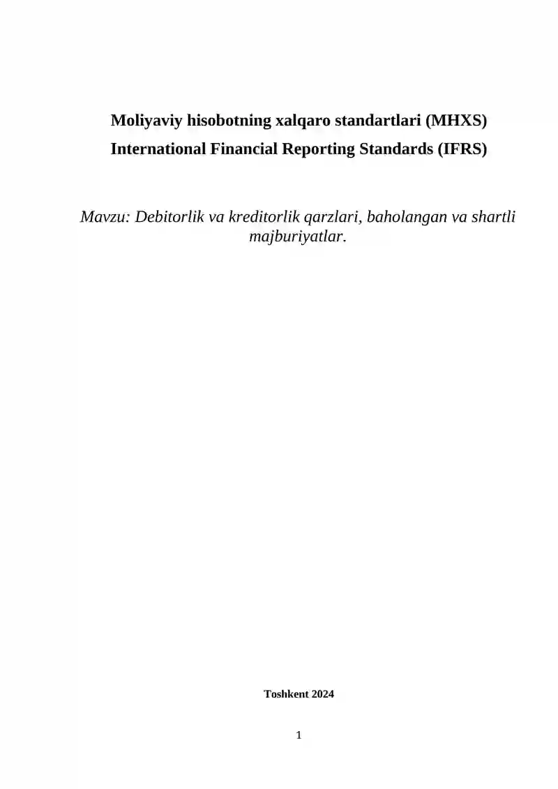 Moliyaviy hisobotning xalqaro standartlari (MHXS)