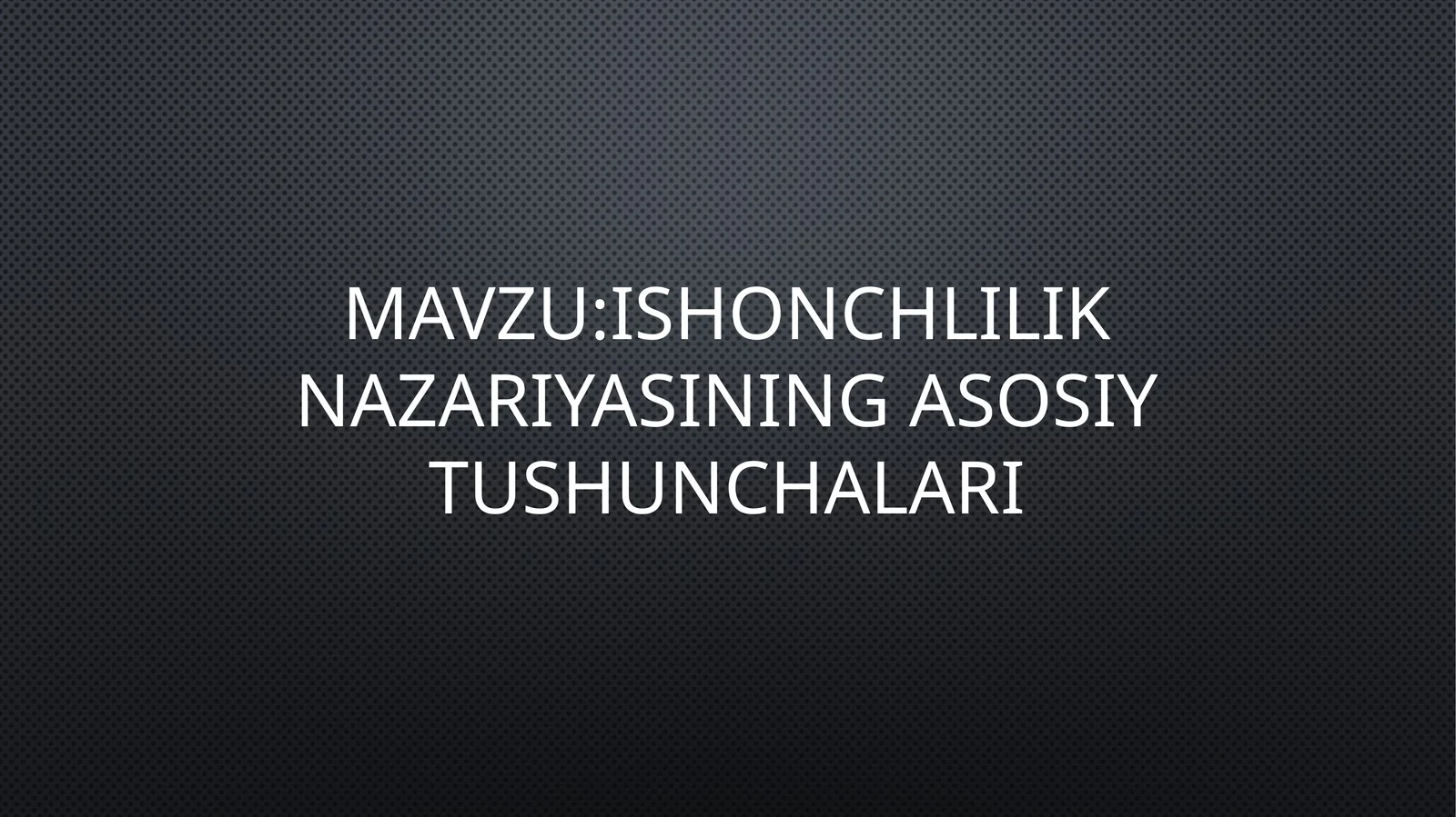 Ishonchlilik nazariyasi