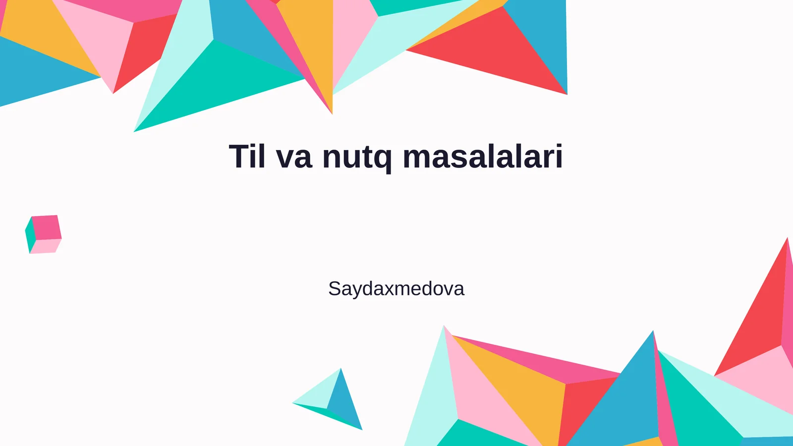 Til va nutq masalalari